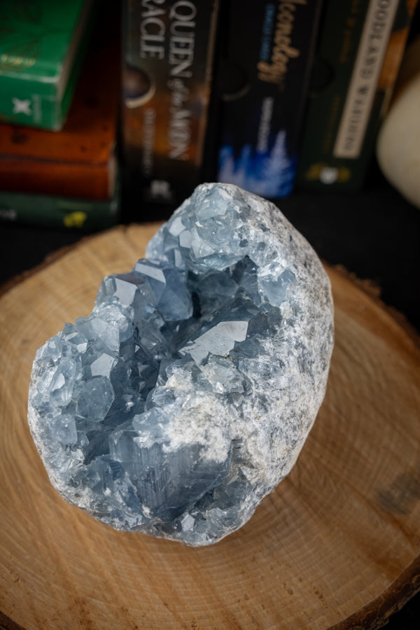 Celestite crystal, A+ grade, Ethically sourced, Crystal for calm, healing & sleep, Crystal for peace, Angel crystal, Small crystal geode.