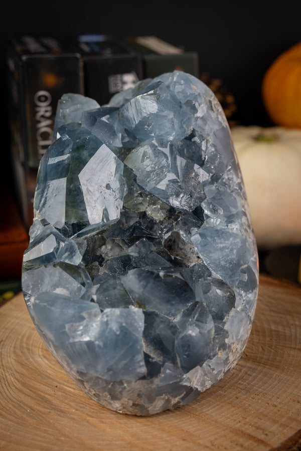 Celestite crystal large cluster, Freestanding celestite, A+ grade, Crystal for calm, Crystal for peace, Angel crystal, Crystal geode.