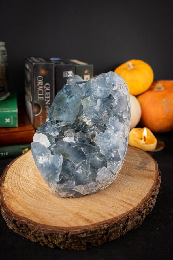 Celestite crystal large cluster, Freestanding celestite, A+ grade, Crystal for calm, Crystal for peace, Angel crystal, Crystal geode.