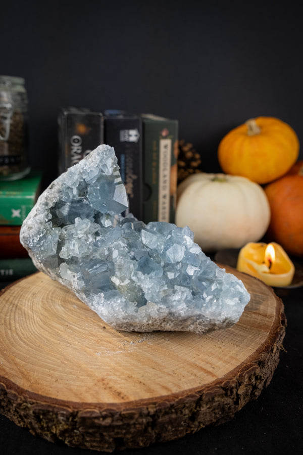 Celestite crystal, A+ grade, Ethically sourced, Crystal for calm, healing & sleep, Crystal for peace, Angel crystal, Small crystal geode.