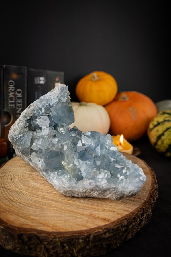 Celestite crystal, A+ grade, Ethically sourced, Crystal for calm, healing & sleep, Crystal for peace, Angel crystal, Small crystal geode.