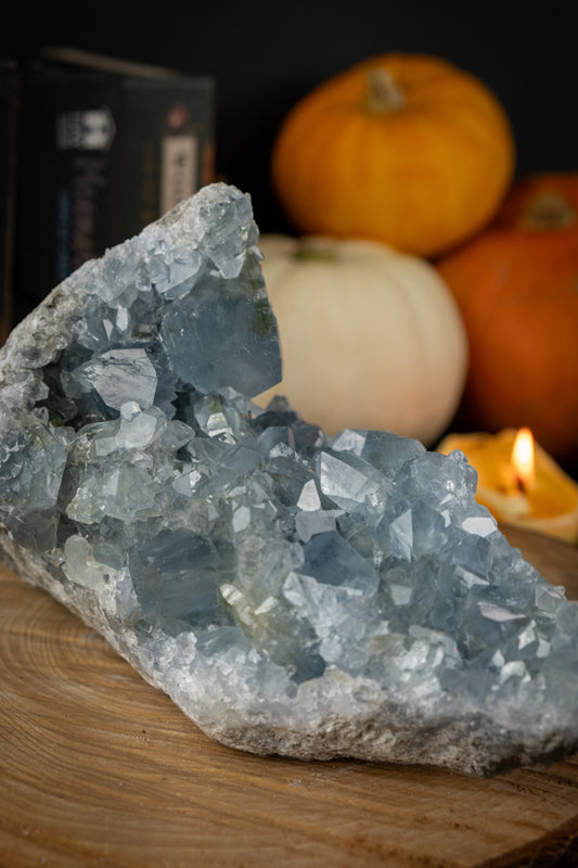 Celestite crystal, A+ grade, Ethically sourced, Crystal for calm, healing & sleep, Crystal for peace, Angel crystal, Small crystal geode.