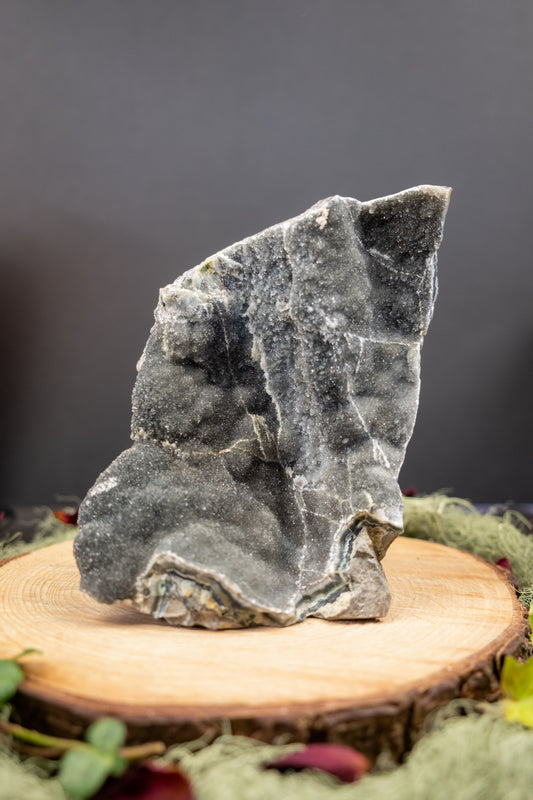 Uruguay Amethyst Druzy Freeform, Silver Grey Amethyst Stone for Calm and Spiritual Protection, Ethically Sourced from Uruguay