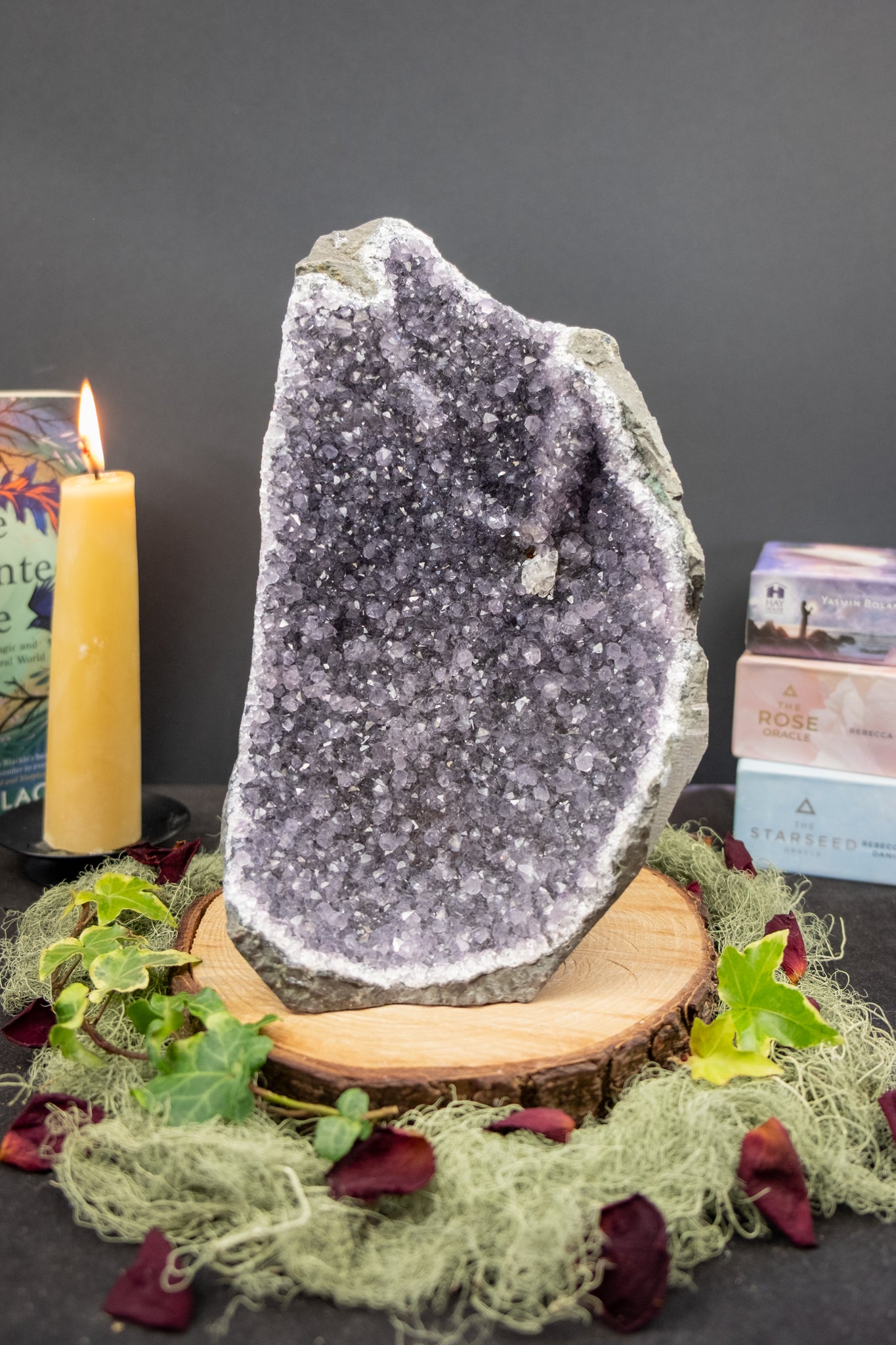 Uruguayan Amethyst Cluster, Flat Base Amethyst Stone for Calm and Energy Cleansing, Ethically Sourced from Uruguay
