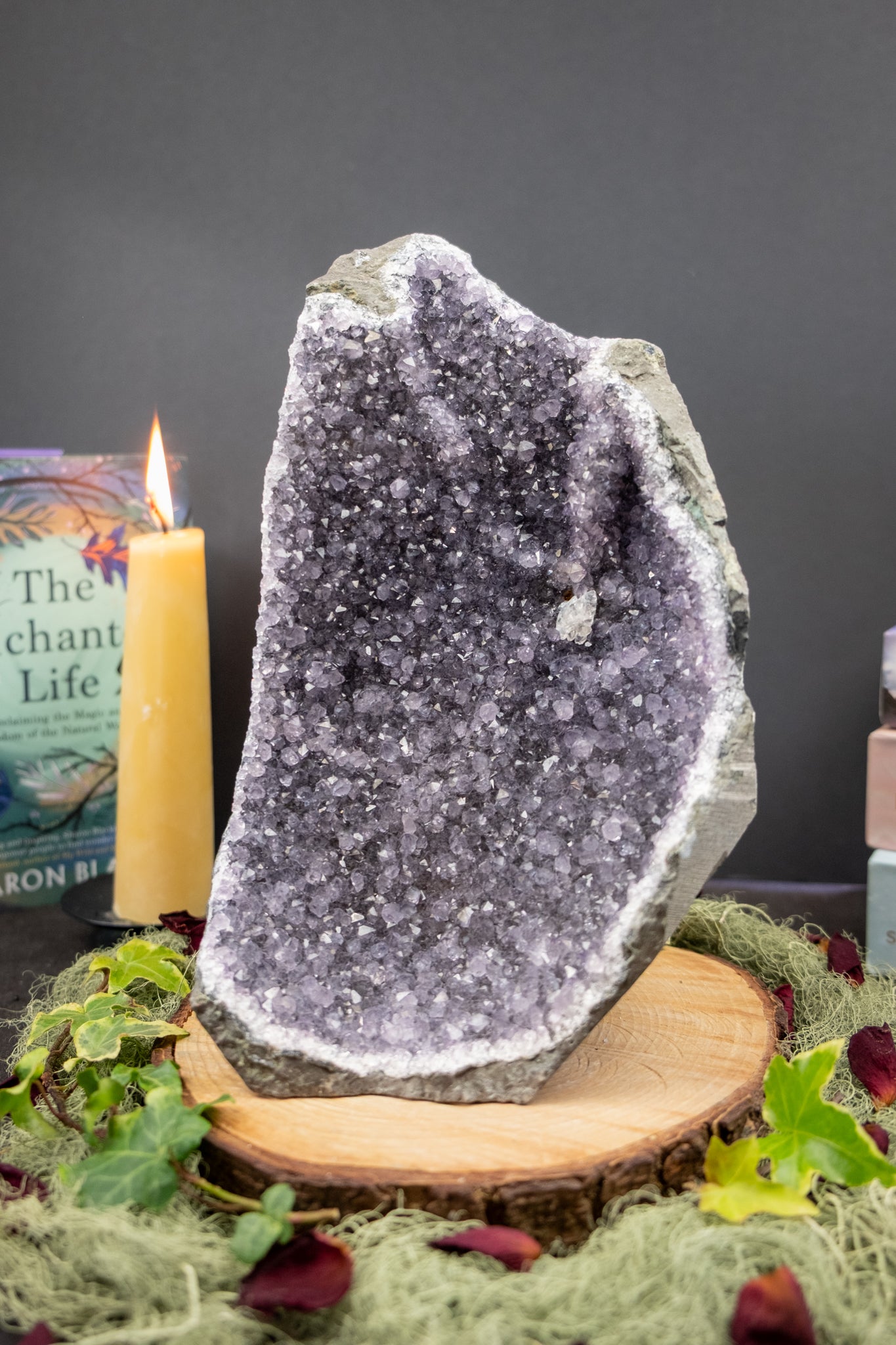 Uruguayan Amethyst Cluster, Flat Base Amethyst Stone for Calm and Energy Cleansing, Ethically Sourced from Uruguay