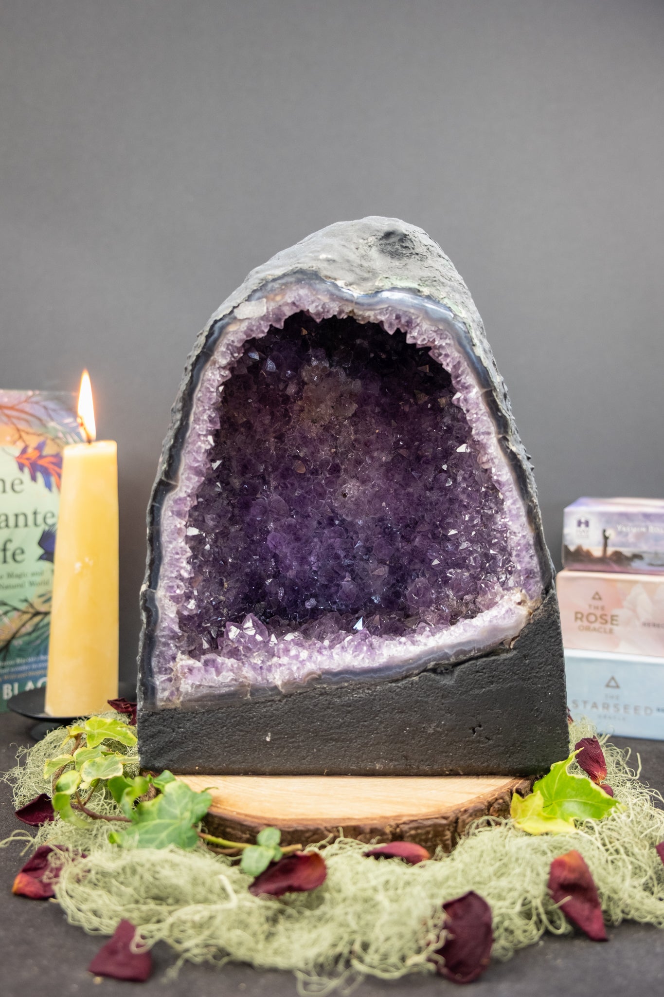 Amethyst Cathedral Geode, Small Brazilian Amethyst Cathedral, Crystal Stone for Calm and Emotional Balance, Ethically Sourced from Brazil