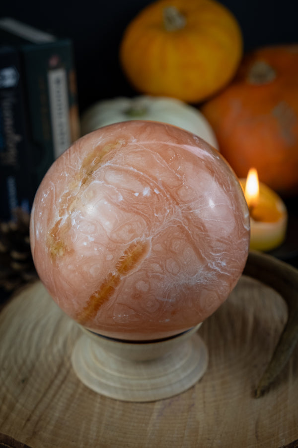 Peach Calcite Crystal, Emotional healing gemstone, Crystal for peace and calm, Enhance creativity