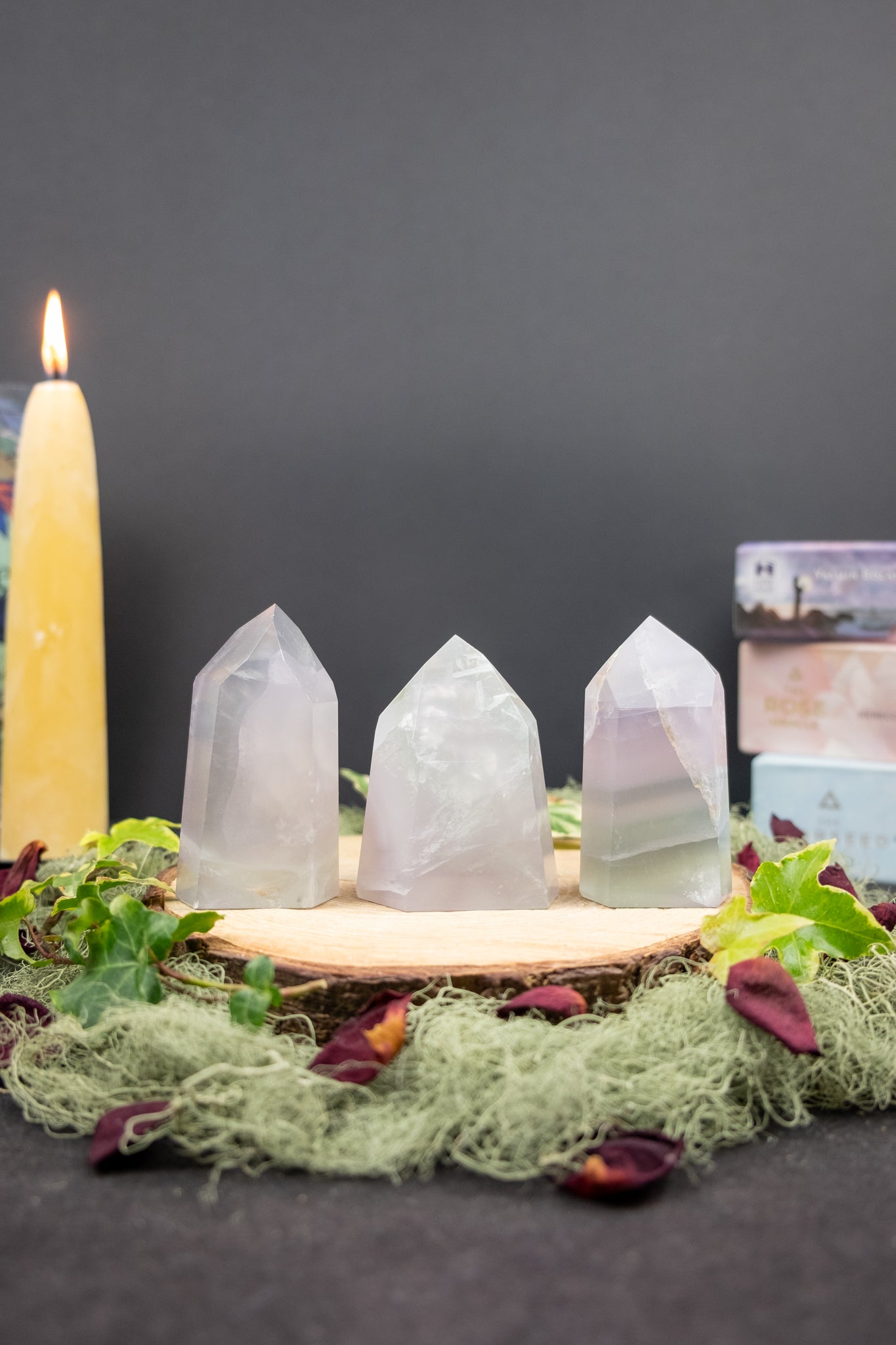 Yttrium Fluorite Point, Rare Fluorite Crystal for Mental Clarity Emotional Integration and Higher Awareness