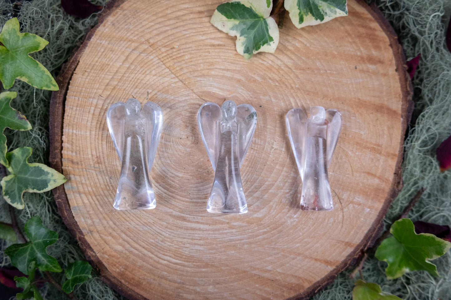 Lemurian Quartz Angel Carving, Included Lemurian Crystal Angel with Natural Inclusions, Spiritual Guidance Stone from Brazil