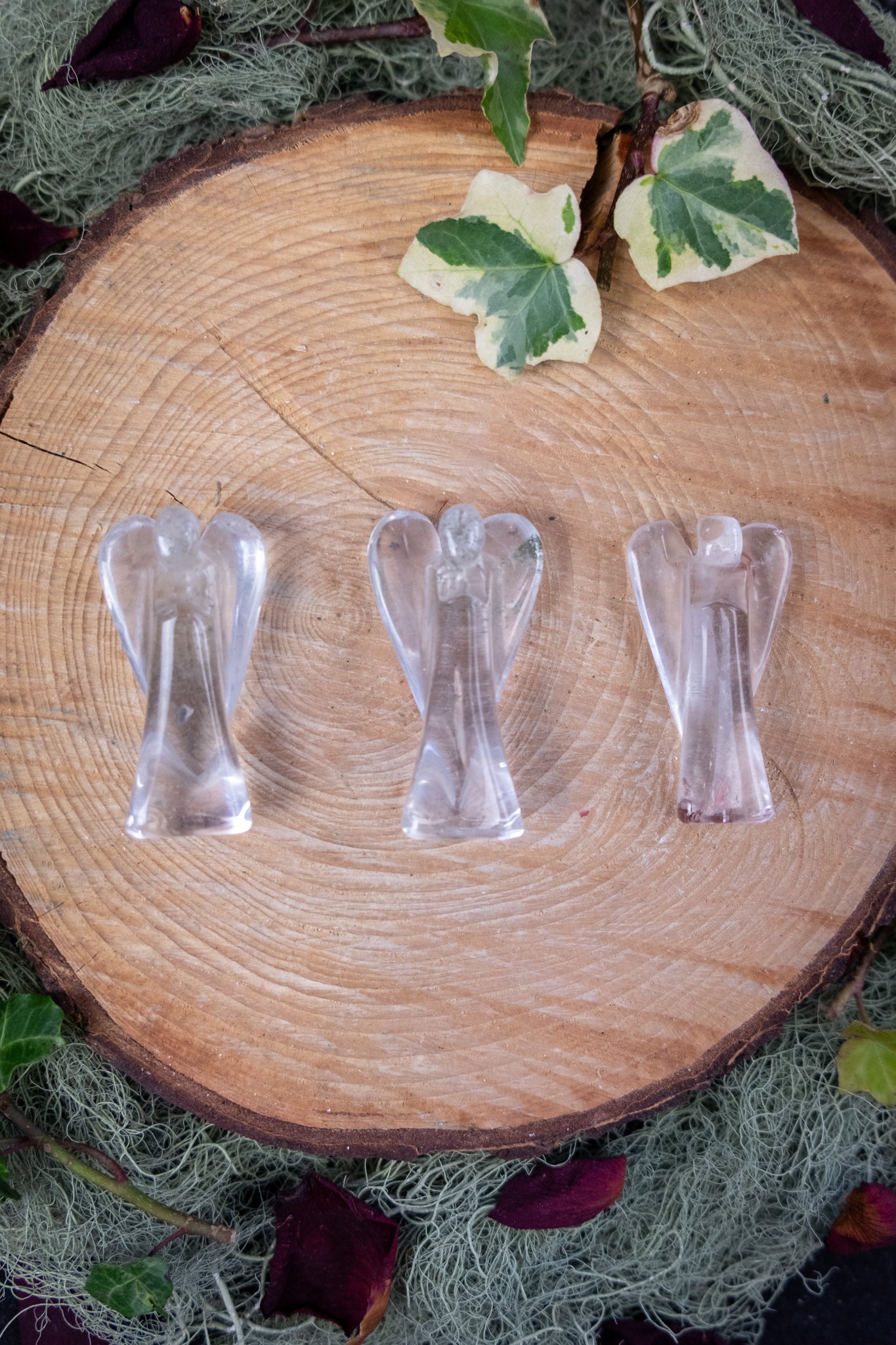 Lemurian Quartz Angel Carving, Included Lemurian Crystal Angel with Natural Inclusions, Spiritual Guidance Stone from Brazil