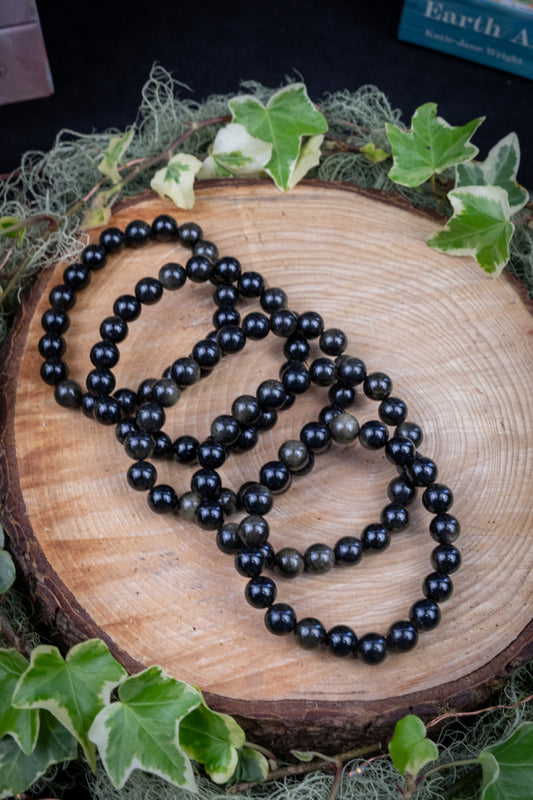 Gold Sheen Obsidian Bracelet