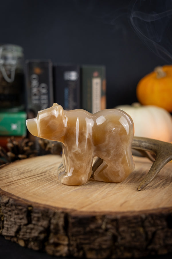 Brown Onyx Crystal Bear