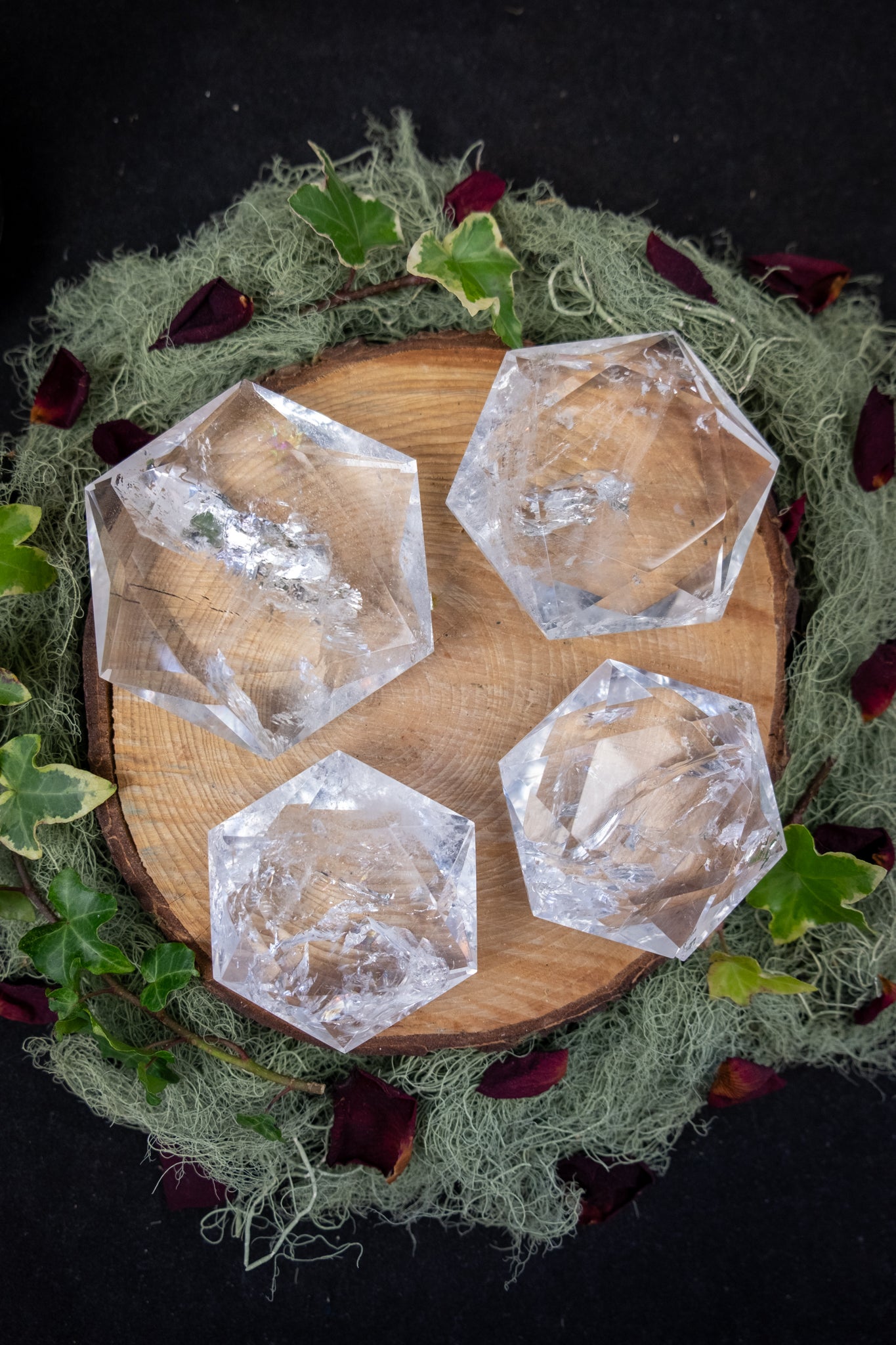 High Grade Lemurian Quartz Seal of Solomon Carving, Brazilian Clear Quartz Crystal, Sacred Geometry Stone for Clarity Protection and Alignment