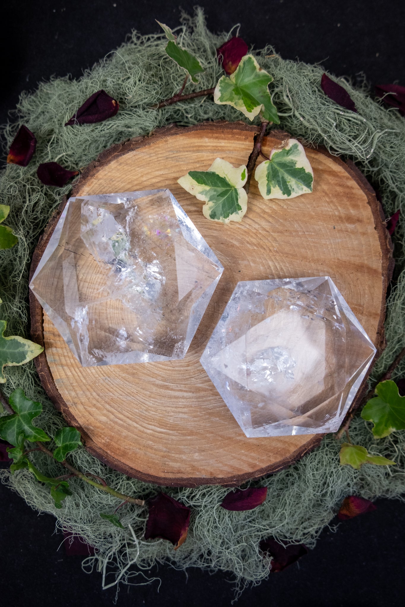 High Grade Lemurian Quartz Seal of Solomon Carving, Brazilian Clear Quartz Crystal, Sacred Geometry Stone for Clarity Protection and Alignment