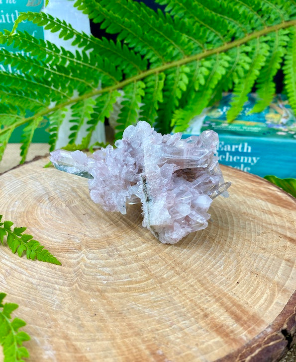 Sacred Pink Lemurian Quartz, Rare Cluster, Cosmic crystal. Rare find.