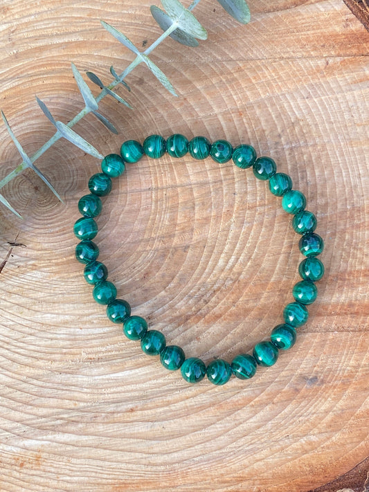 Malachite Crystal Bracelet, Balancing, soothing and detoxifying crystal, Crystal for transformation and change