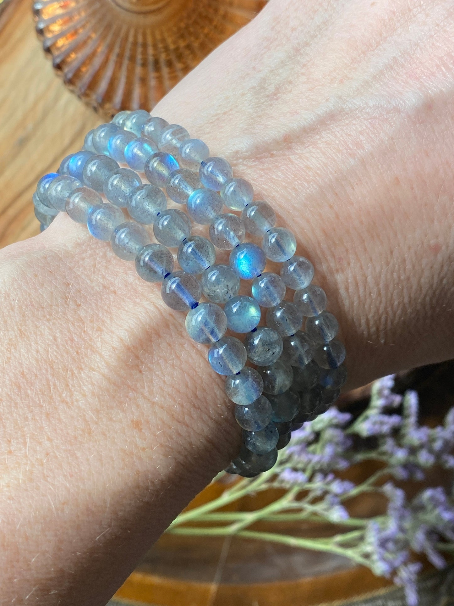 Labradorite crystal bracelet, Crystal for intuition, higher self, protection.