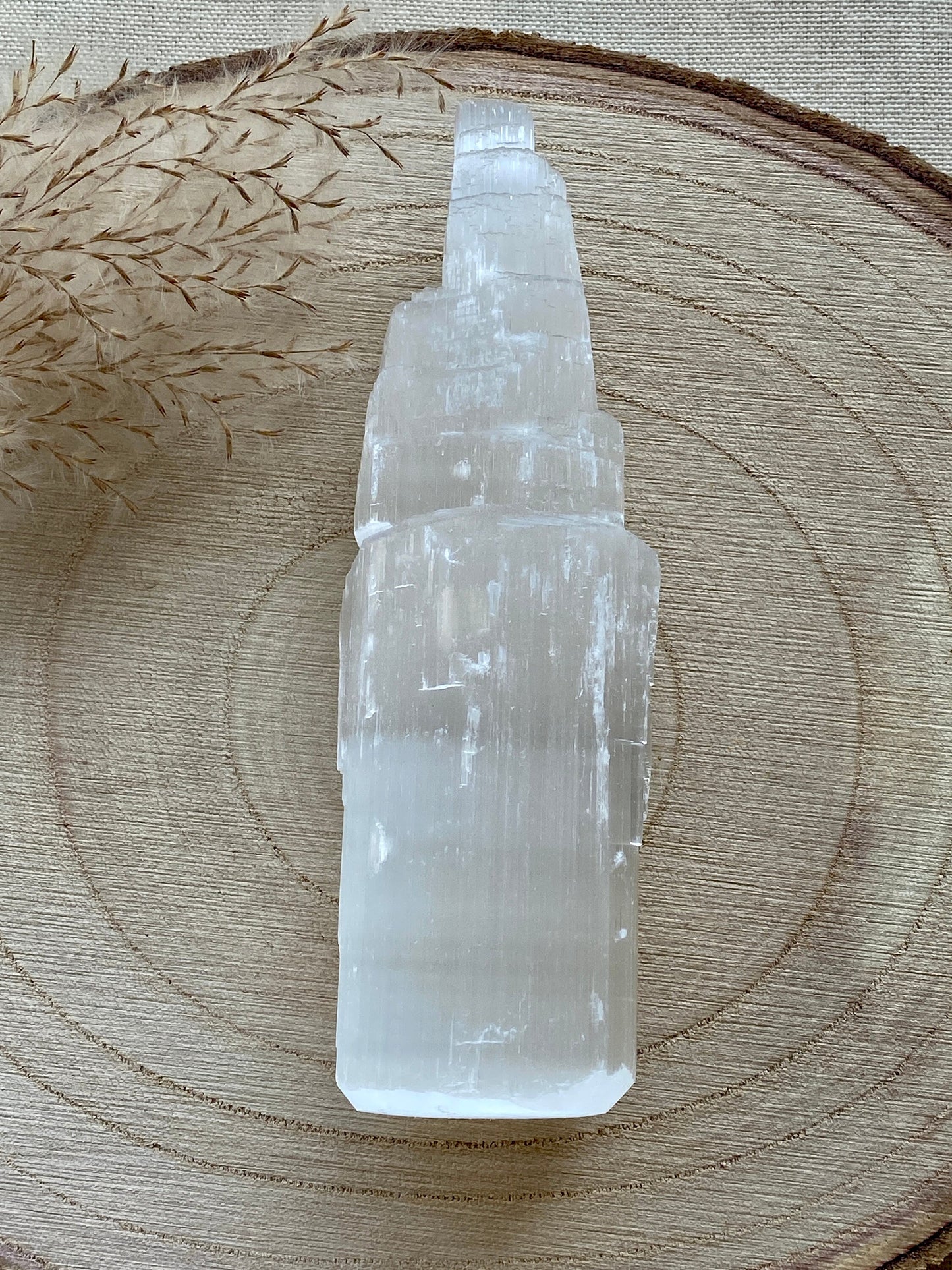 Selenite Crystal Tower, Energy Cleanser, Crystal for student rooms, work or home.