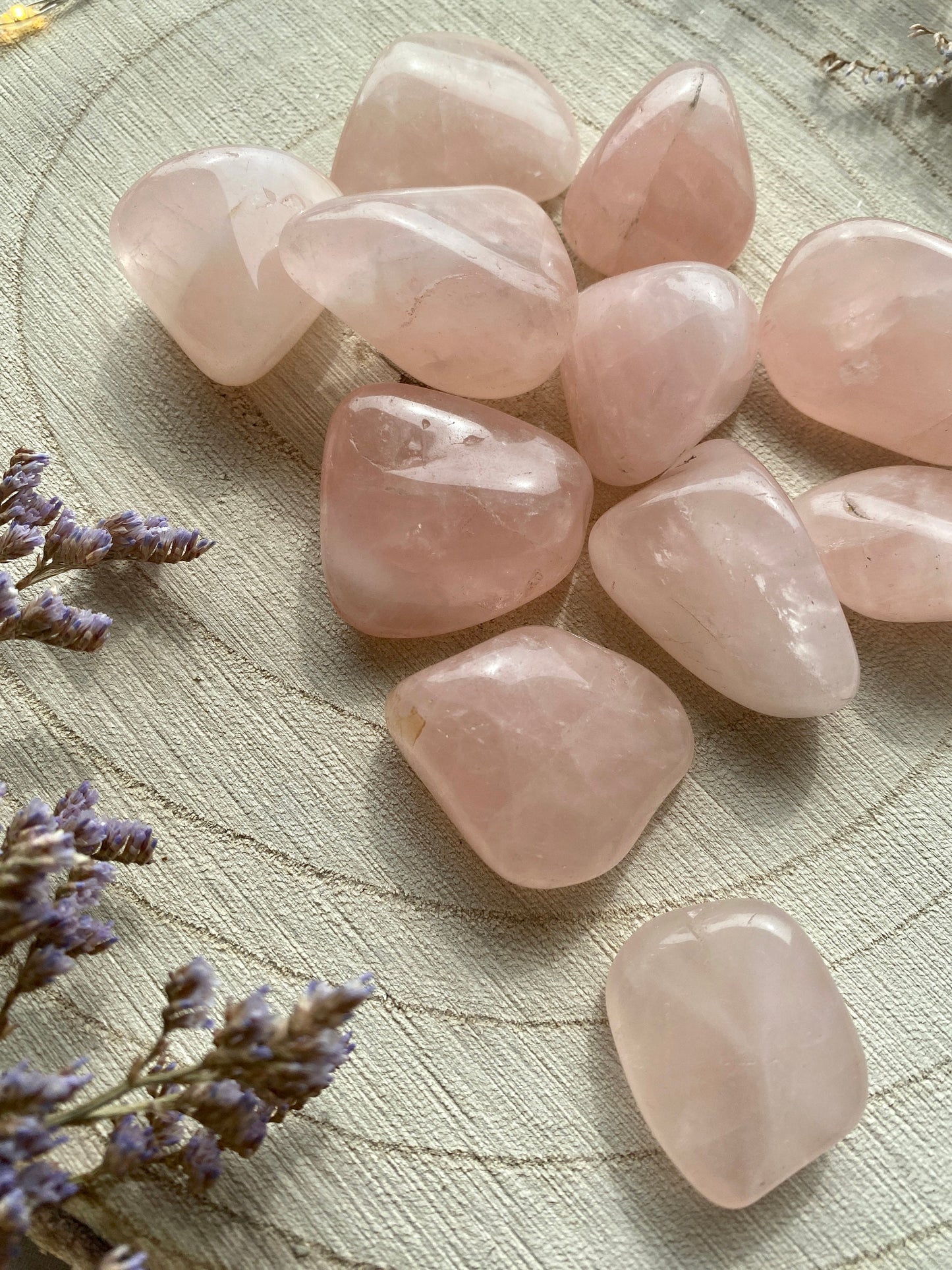 Rose Quartz Tumblestones, Crystal for love and passion, self love, calm.