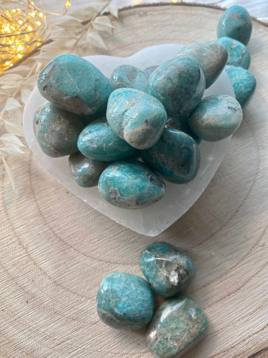 Amazonite Tumblestones. EMF protection, Throat chakra crystal