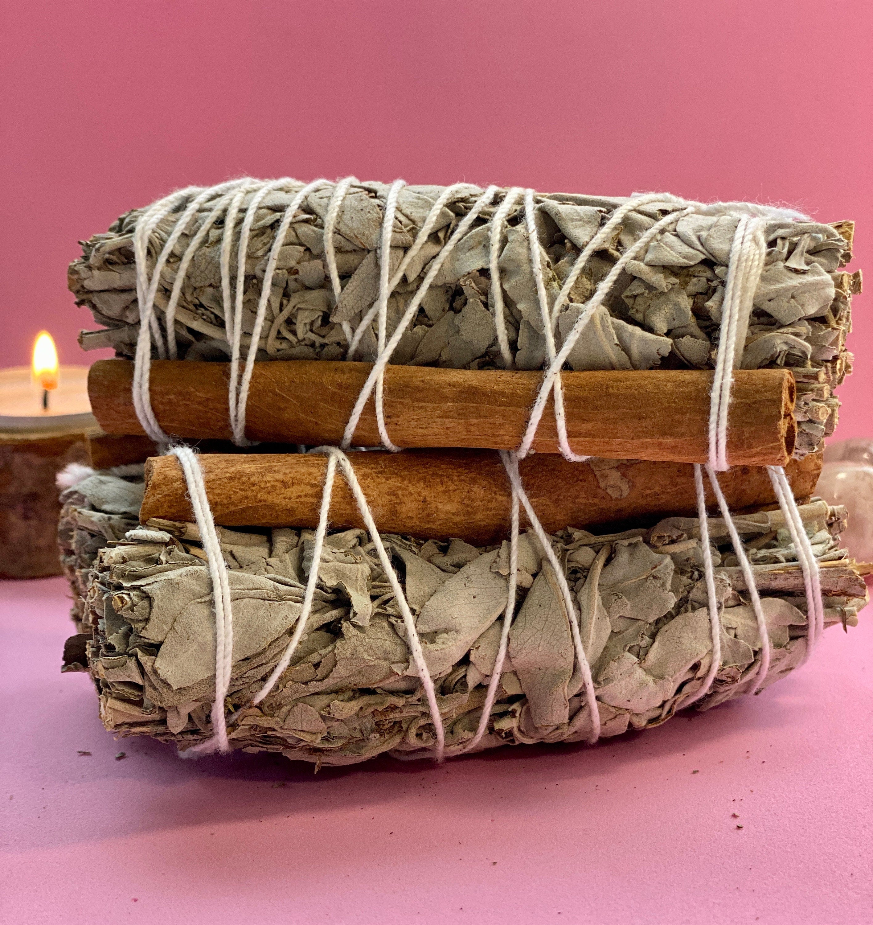 Sage and cinnamon smudge stick Cleanse your aura home and