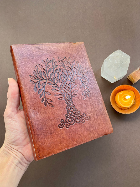 Tree of life journal. Leather, vegetable tanned, handmade, notebook,