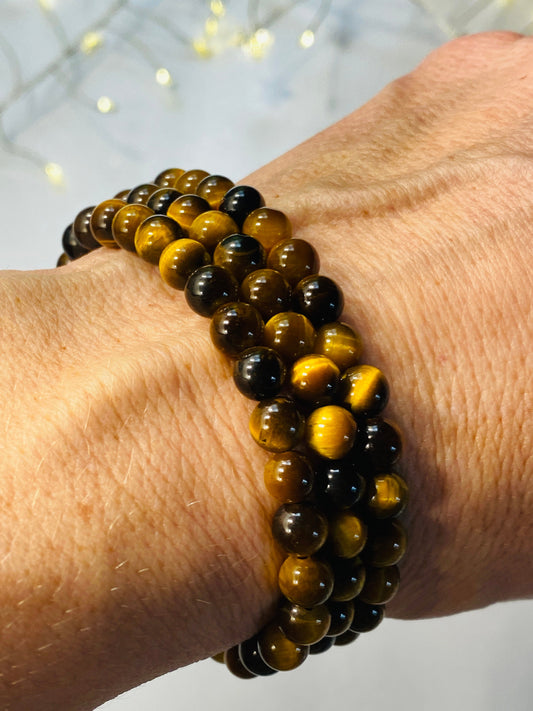 Tigers Eye crystal bracelet, Crystal for Courage and balance.