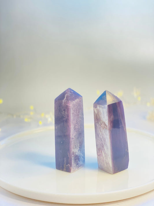 Lepidolite (Gem ) Crystal Obelisk, Calming crystal, Gemstone for tranquility.