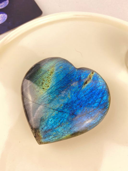 Labradorite crystal hearts, Crystal for intuition.